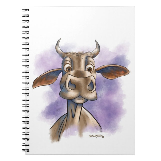 Brahman Cow Cartoon Anteckningsbok (Framsidan)