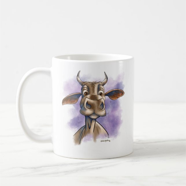 Brahman Ko Cartoon Kaffemugg (Vänster)