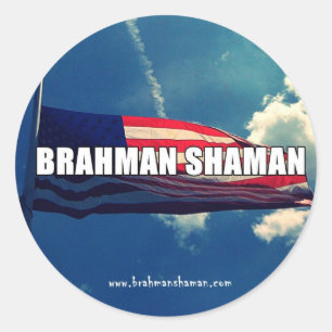 BRAHMAN SHAMAN - FLAGGA STICKER RUNT KLISTERMÄRKE