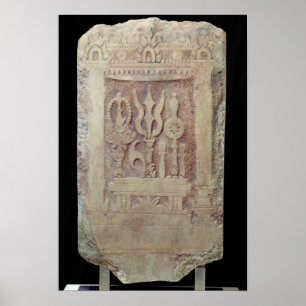 Brahman stele som skildrar Trimurti Poster
