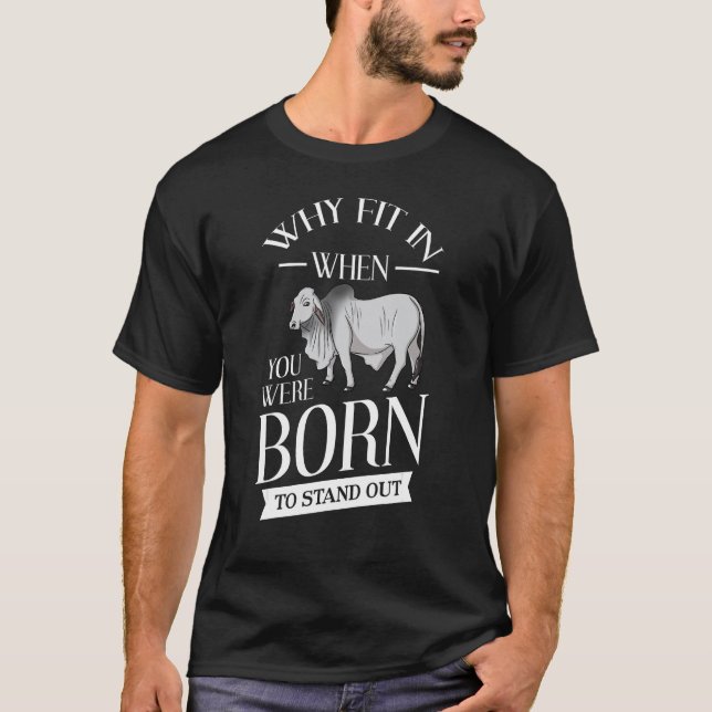Brahman-tjur Nötkreatur Mini Zebu Ko T Shirt (Framsida)