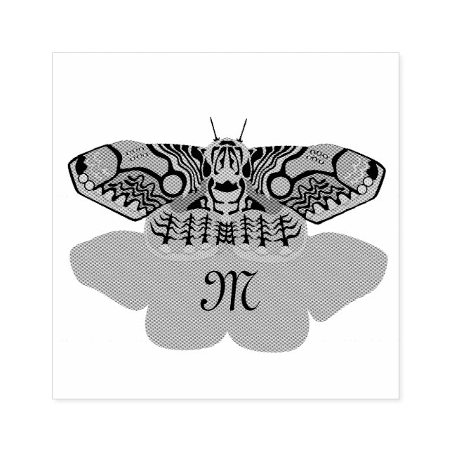 Brahmin Moth Monogram Stämpel (Tryck)