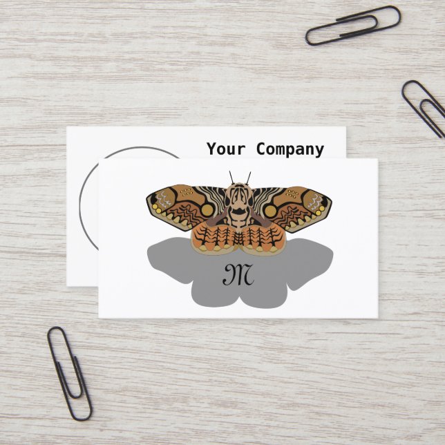 Brahmin Moth Monogram Visitkort (Fram/Back In Situ)