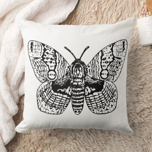 Brahmin moth teckning kudde (Filt)