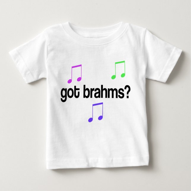 Brahms för rolig har färgrik design tee shirt (Framsida)