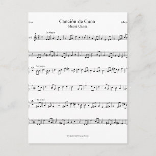Brahms Lullaby Lakan Music Vykort