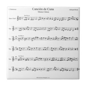 Brahms vaggvisanotblad kakelplatta