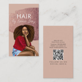 Braid Salon Skönhet Svart Fet Typografi  Visitkort