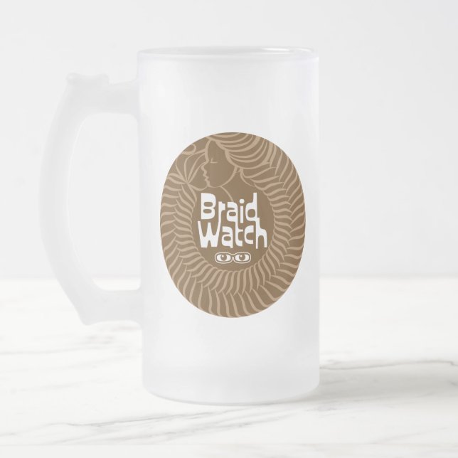 Braid Watch Lezbi Nerdy Chibi Frosted Mug Frostat Ölglas (Vänster)