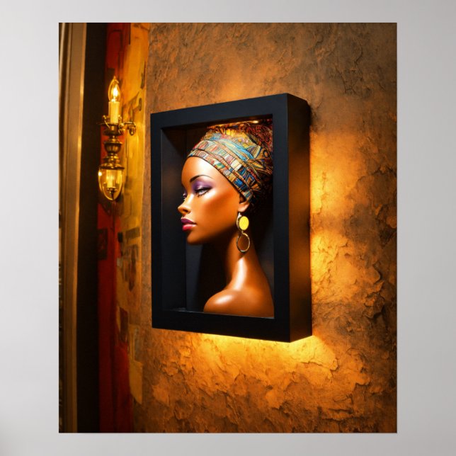 "Braided Brilliance: 3D Wall Art Poster (Framsidan)