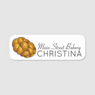 Braided Challah Bread Loaf Jewish Bakery Hanukkah Namnbricka