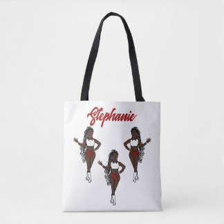 Braided Dancer Personalized Tote ( Red) Tygkasse