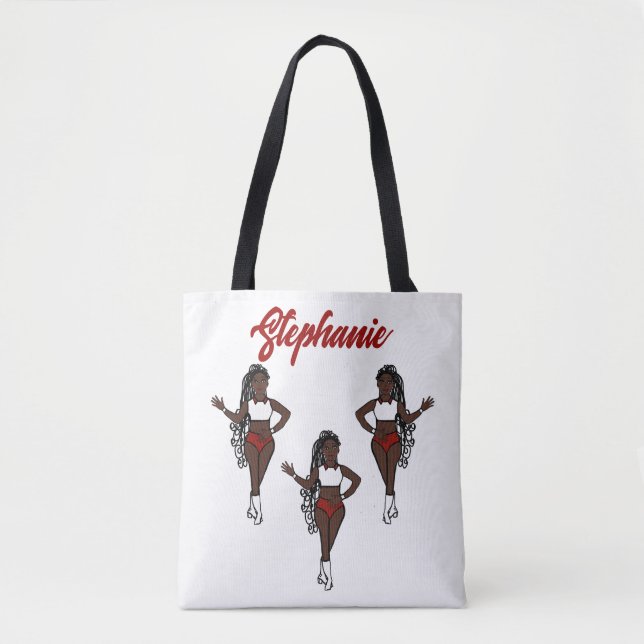 Braided Dancer Personalized Tote ( Red) Tygkasse (Framsida)