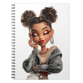 Braided Glam Girl Spiral Photo Notebook Anteckningsbok
