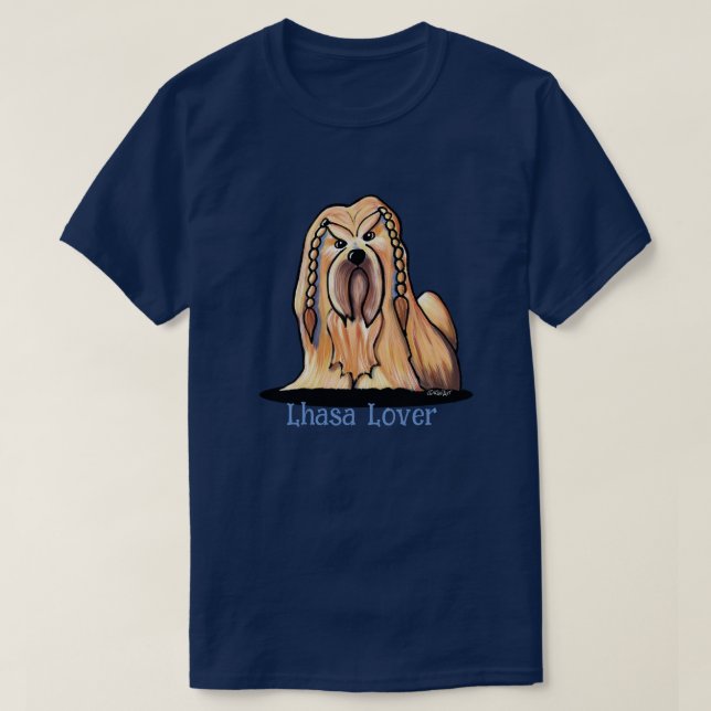 Braided Lhasa Apso T Shirt (Design framsida)