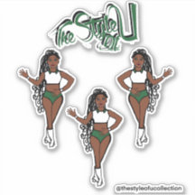 Braided Majorette / Dancer Stickers Grönt
