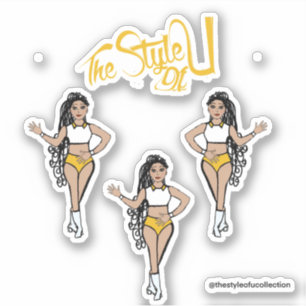 Braided Majorette / Dancer Stickers Gult Klistermärken