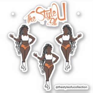 Braided Majorette / Dancer Stickers Orange Klistermärken