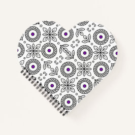 Braided Mandala och Löv Motif Spiral Notebook