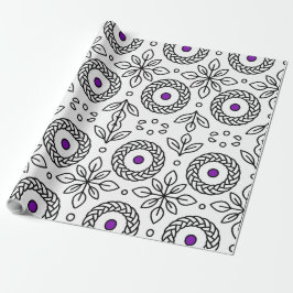Braided Mandala och Löv Motif Wrapping Papper Presentpapper