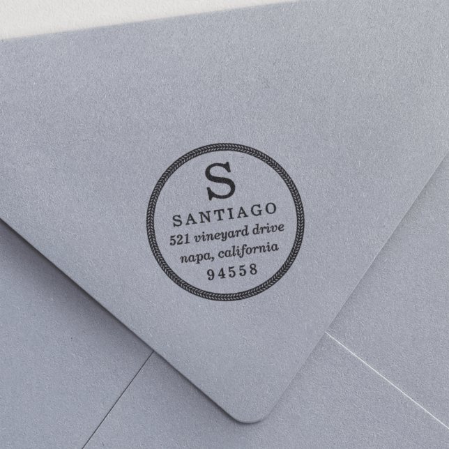 Braided Rope Monogram Returadress Självfärgande Stämpel (Skapare uppladdad)