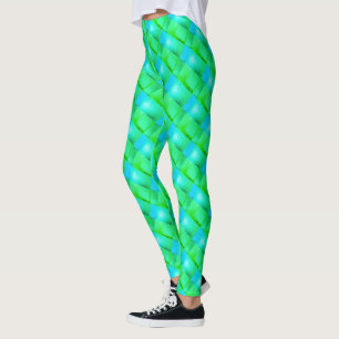 Braided rosett band eller oregelbunden blått och g leggings