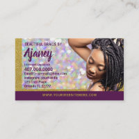 Braider Braids Loctician Glitter Affärskort