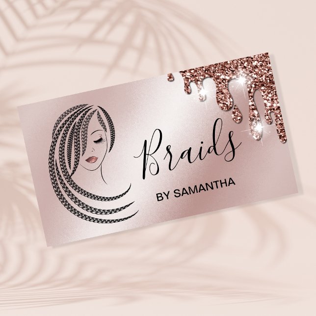 Braids Braided Hair Afro American Woman Business Visitkort (Skapare uppladdad)