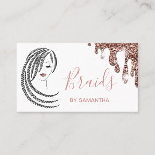 Braids Braided Hair Afro American Woman Visitkort