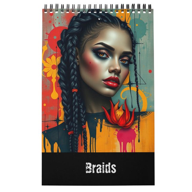 Braids Fantasy Modern Art Calendar Kalender (Omslag)