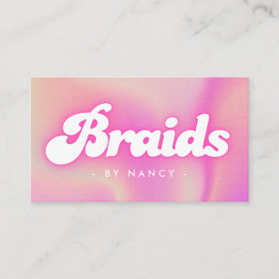Braids Groovy Retro Rosa Visitkort