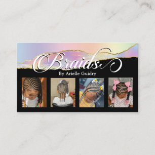 Braids Hair Braiding Stylist Salon Rainbow Photo Visitkort