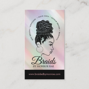 Braids Hair Stylist Braider Beautician Salon Busin Visitkort