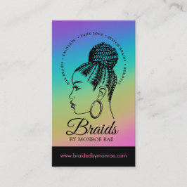 Braids Hair Stylist Braider Beautician Salon Busin Visitkort