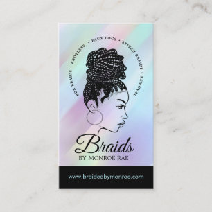 Braids Hair Stylist Braider Beautician Salon Visitkort