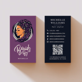 Braids Hair Stylist Modern QR-kod Visitkort