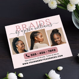 Braids Photo Collage Hairstylist Flygblad