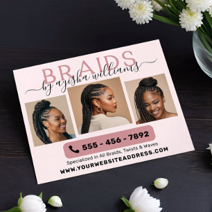 Braids Photo Collage Hairstylist Flygblad