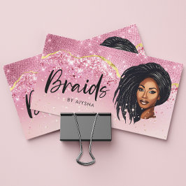 Braids Ro Guld & Rosa Monogram Visitkort