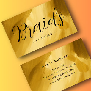 Braids Typography Guld penseldrag Visitkort