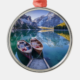 Braies alperna för Dolomite för sjö , italien Julgransprydnad Metall
