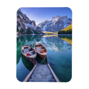 Braies alperna för Dolomite för sjö , italien Magnet