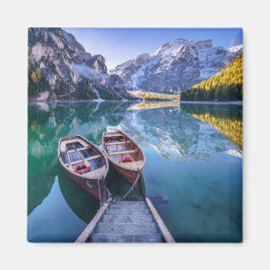 Braies alperna för Dolomite för sjö , italien Magnet