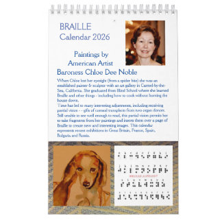 Braille 2026 från Chloe Dee Noble - Kalender