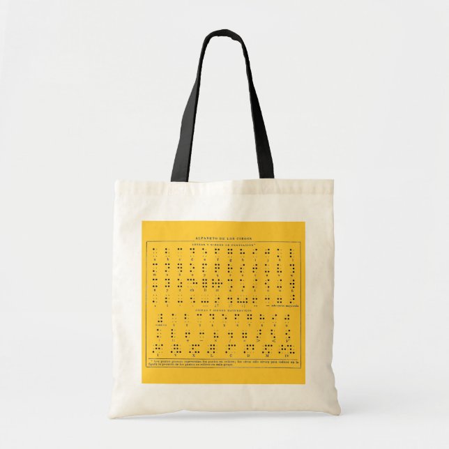 Braille Alphabet Bag Tygkasse (Framsidan)