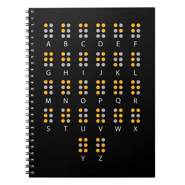 Braille Alphabet Blind Art Anteckningsbok (Framsidan)