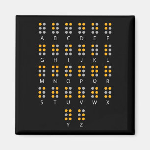 Braille Alphabet Blind Art Magnet