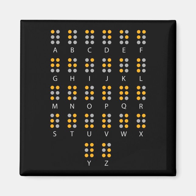 Braille Alphabet Blind Art Magnet (Framsidan)