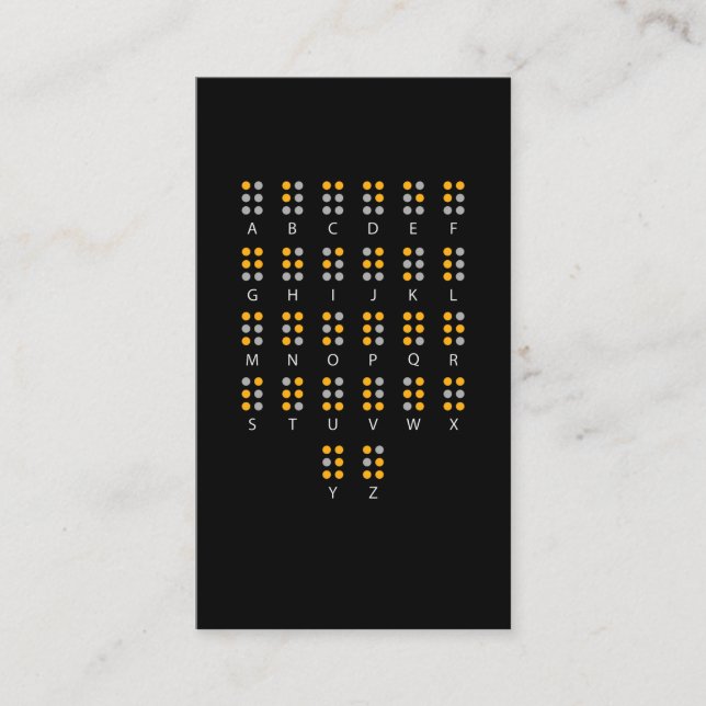 Braille Alphabet Blind Art Visitkort (Framsida)