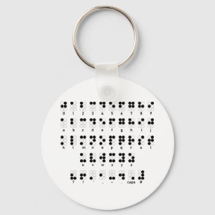 Braille alphabet blind brev symbol nyckelring